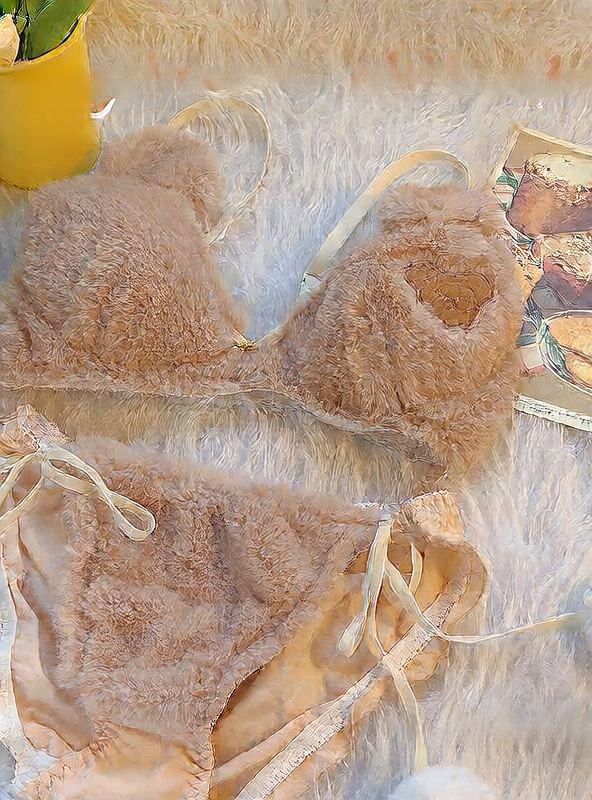 Plush Bear Push-Up Bra and Panty Set