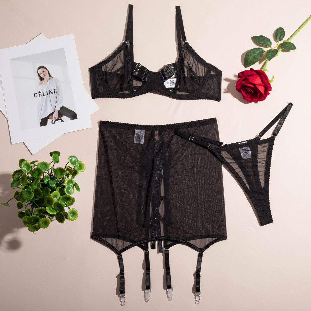 Midnight Mesh Intimates Set