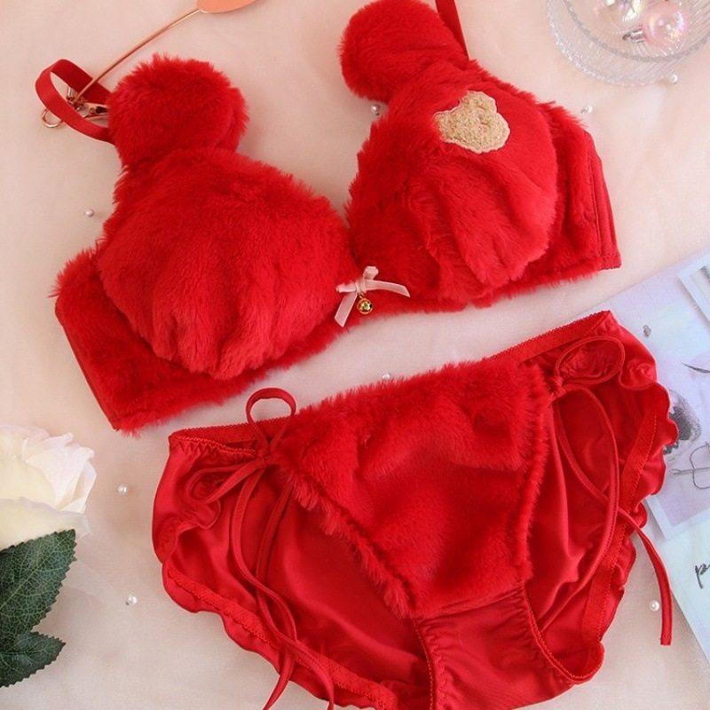 Plush Bear Push-Up Bra and Panty Set